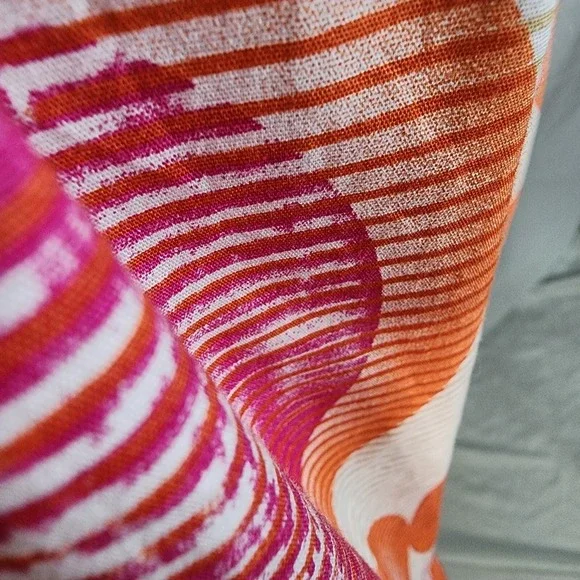 ASHLEY STEWART Size 22/24 Off Shoulder Raglan Sleeve Colorful‎ Cotton Blend Top - Picture 6 of 15